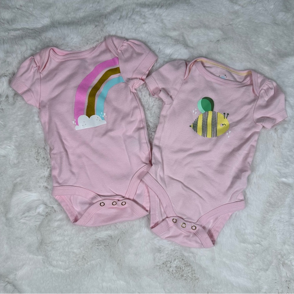 Cloud Island New Born Girl Set Of Bodysuits Bundle